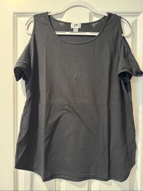 Old Navy Black Cold-Shoulder Twist Scoop Neck Tee
